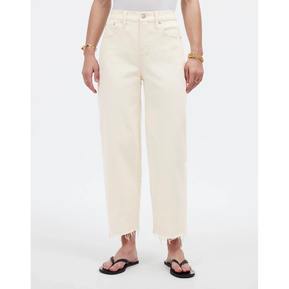 MADEWELL $128 Perfect Vintage Wide-Leg Crop Jean Vintage Canvas White 26 NO601